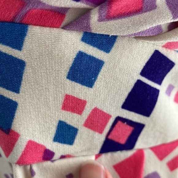 Vintage Morgan McFeeters Pink Purple Cream Vneck Casual Summer Dress Size 6 - Picture 5 of 16